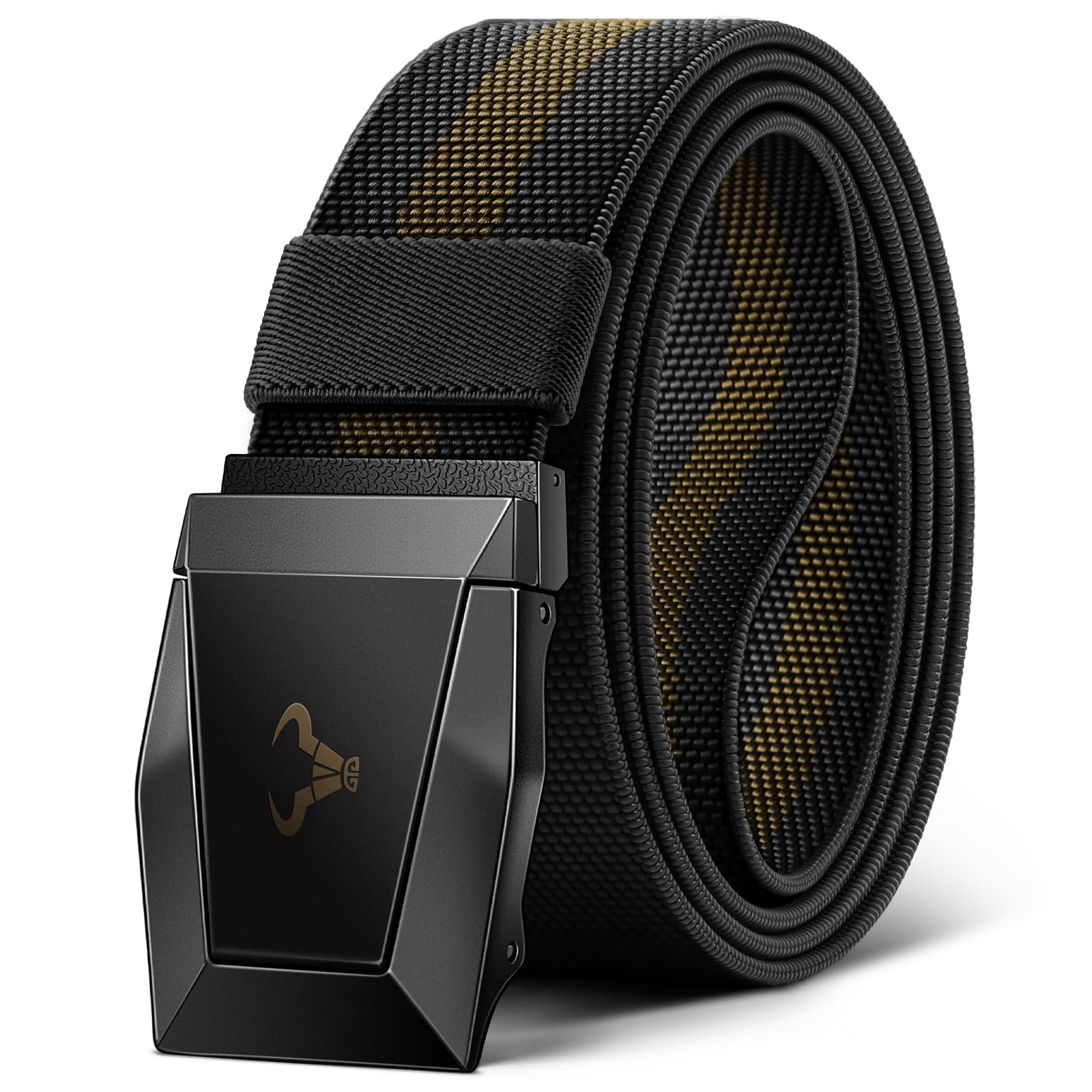BULLIANT Men Belt-Tactical Work Belt Adjsutable With Stretch Nylon Snug Fit 1 1 2- Cut For Size