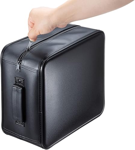 SANWA Funda de CD de capacidad para 400, fundas grandes para CD, caja de almacenamiento portátil de DVD VCD, bolsa portátil con cremallera, cartera