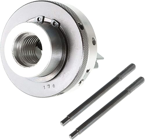 Miniatura 5 de findmall Portabrocas de torno de carpintería de 3-14 pulgadas con bolígrafo dedicado grande en blanco con 1 x 8TPI pre-roscado