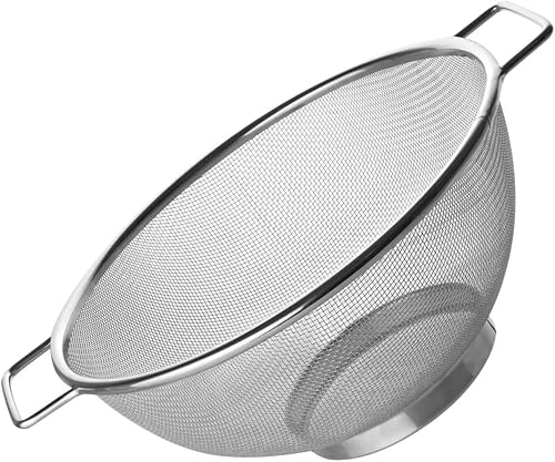 Fackelmann Colapasta In Acciaio Inossidabile a Rete Fine Per Drenaggio Veloce Versatile Per Quinoa, Riso, Frutta, Verdura e Pasta, Ø 25 Cm