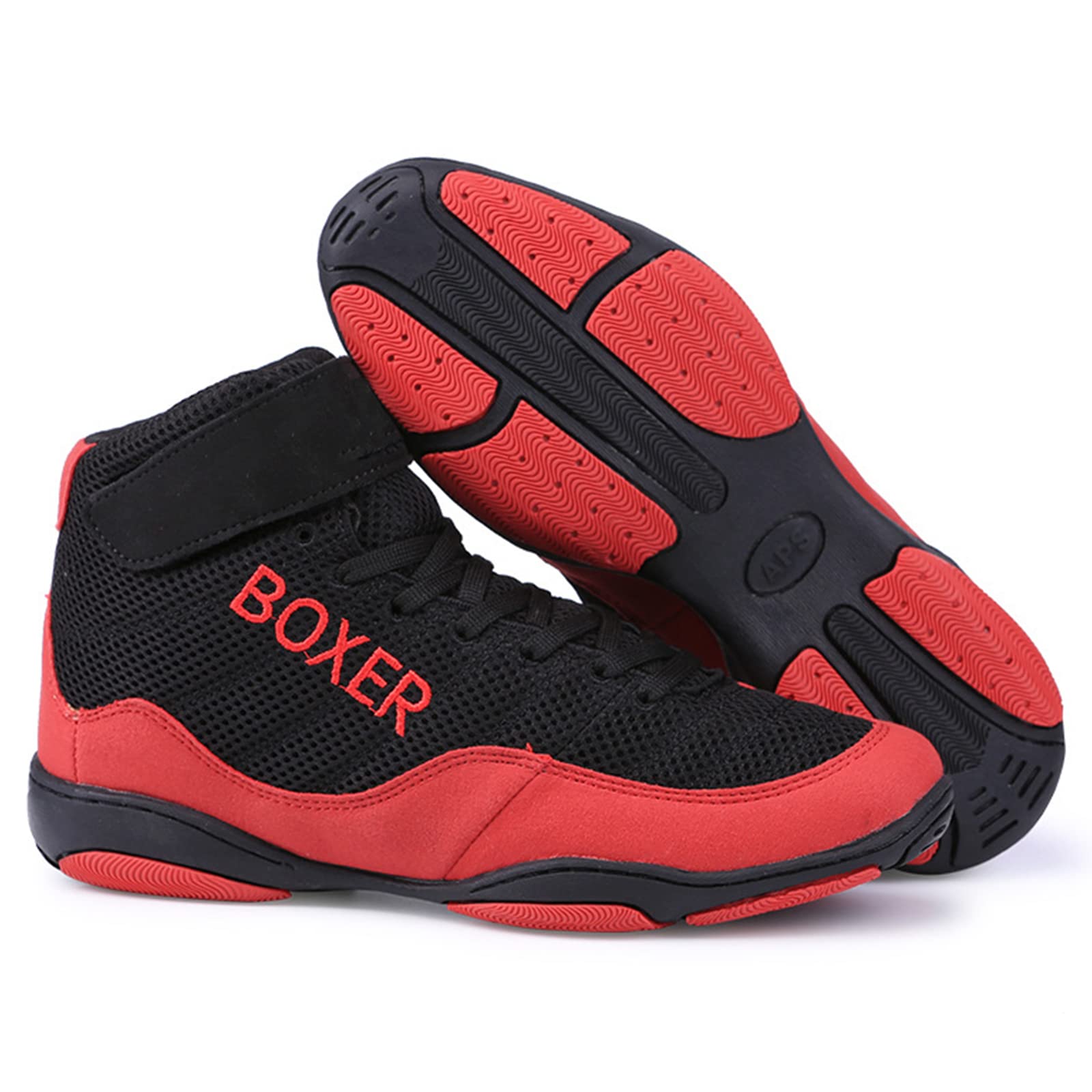 SDEQA Botas De Boxeo Adultos Niños Botas De Combate De Lucha Libre Ligera De Goma Transpirable Zapatos De Escalada