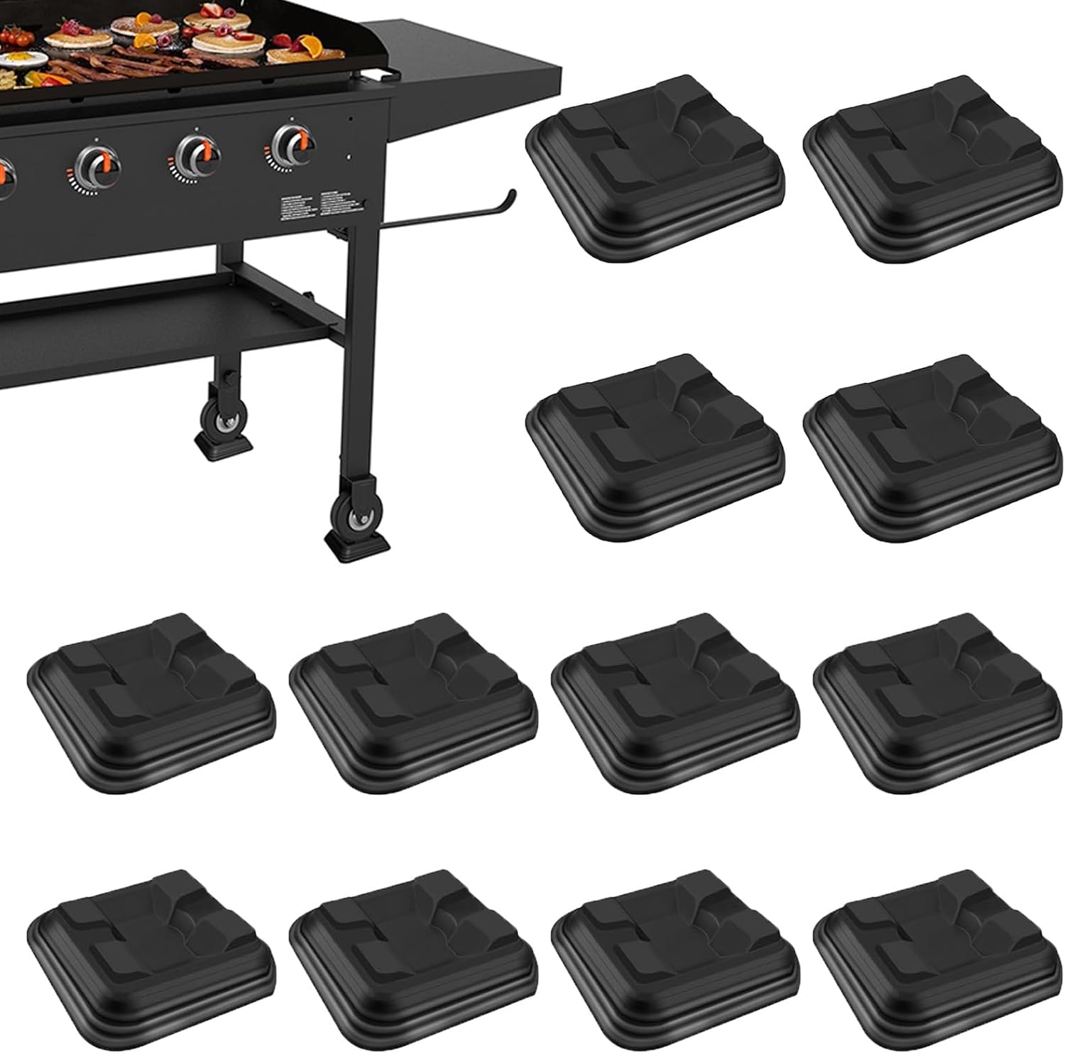 RELIY 12PCS 1/4" Griddle Leveling Shims Kit for Blackstone Griddle, Stackable Plastic shims for Leveling Kit, Grill Accessories,Easy Levelling, Keep Flat Top Grill in Level & Stable