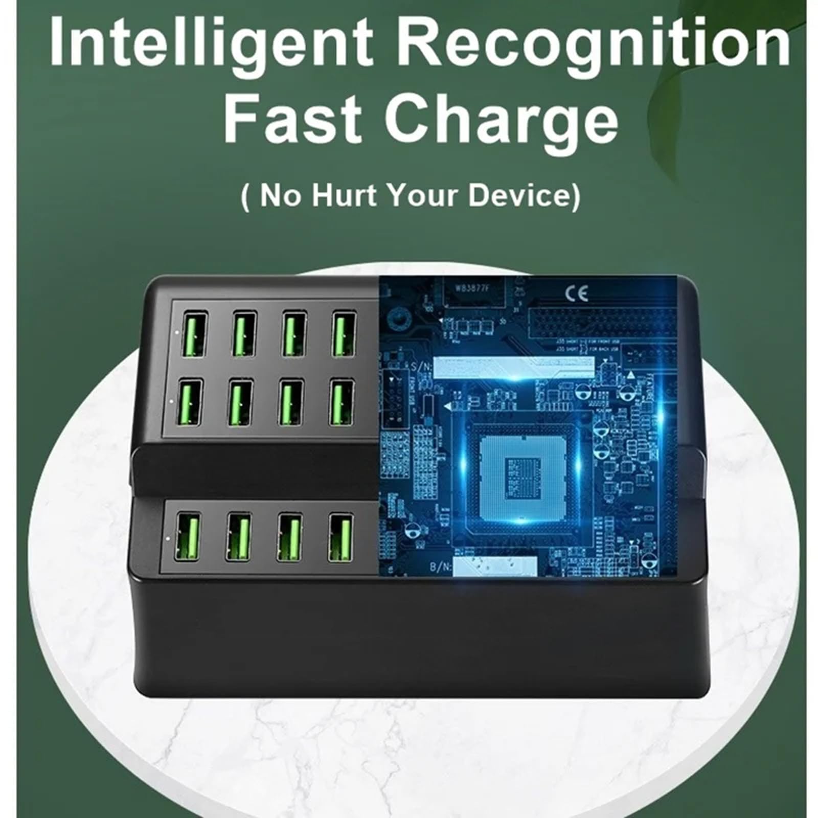Caricabatterie multiplo USB da 180 W, stazione di ricarica USB 60 multiporta compatibile con IOS Android, per telefoni cellulari, computer