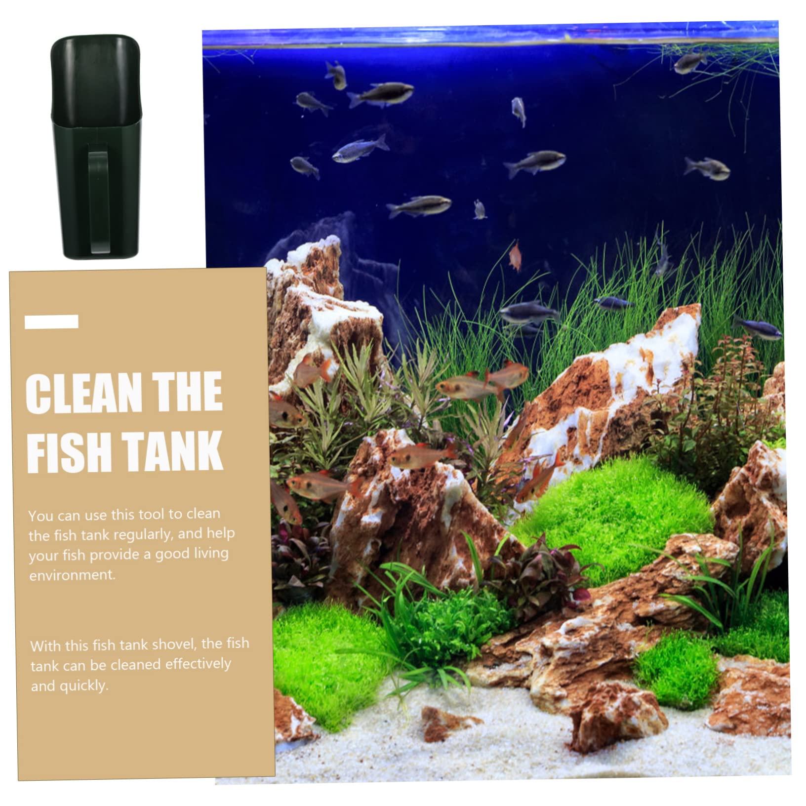 Happyyami Plastic Aquarium Shovel for Sediment Cleaning Fine Workmanship 0.2cm Aperture Fish Tank Supply