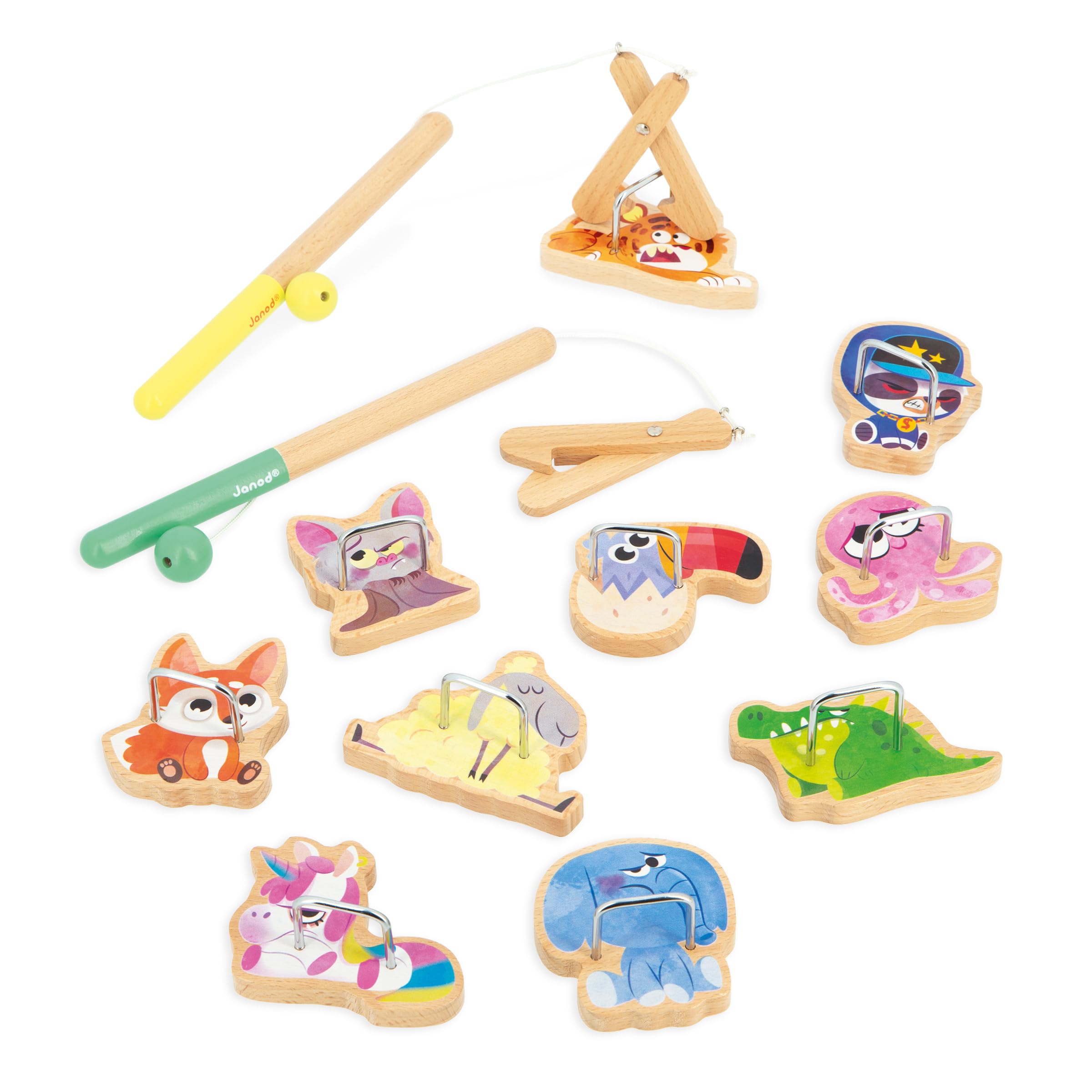 Janod, Applepop Claw Game, Children’s Game of Skill, 2 Claws + 10 Animals + 1 Bag, Develops Dexterity & Concentration - Image 2