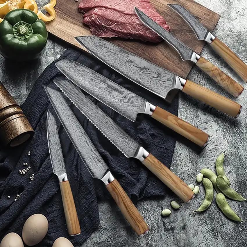 Set Cuchillos Cocina 9 Piezas Acero Aleación miniatura 6