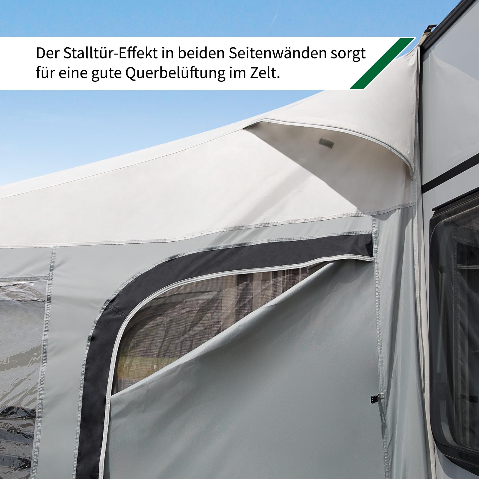 DWT Buszelt Fortuna Air 300 x 280 cm, leichtes Air-In Luft-Vorzelt für Kastenwagen, ideal für Camper Vans mit Kederbefestigung inkl. Pumpe und Tasche