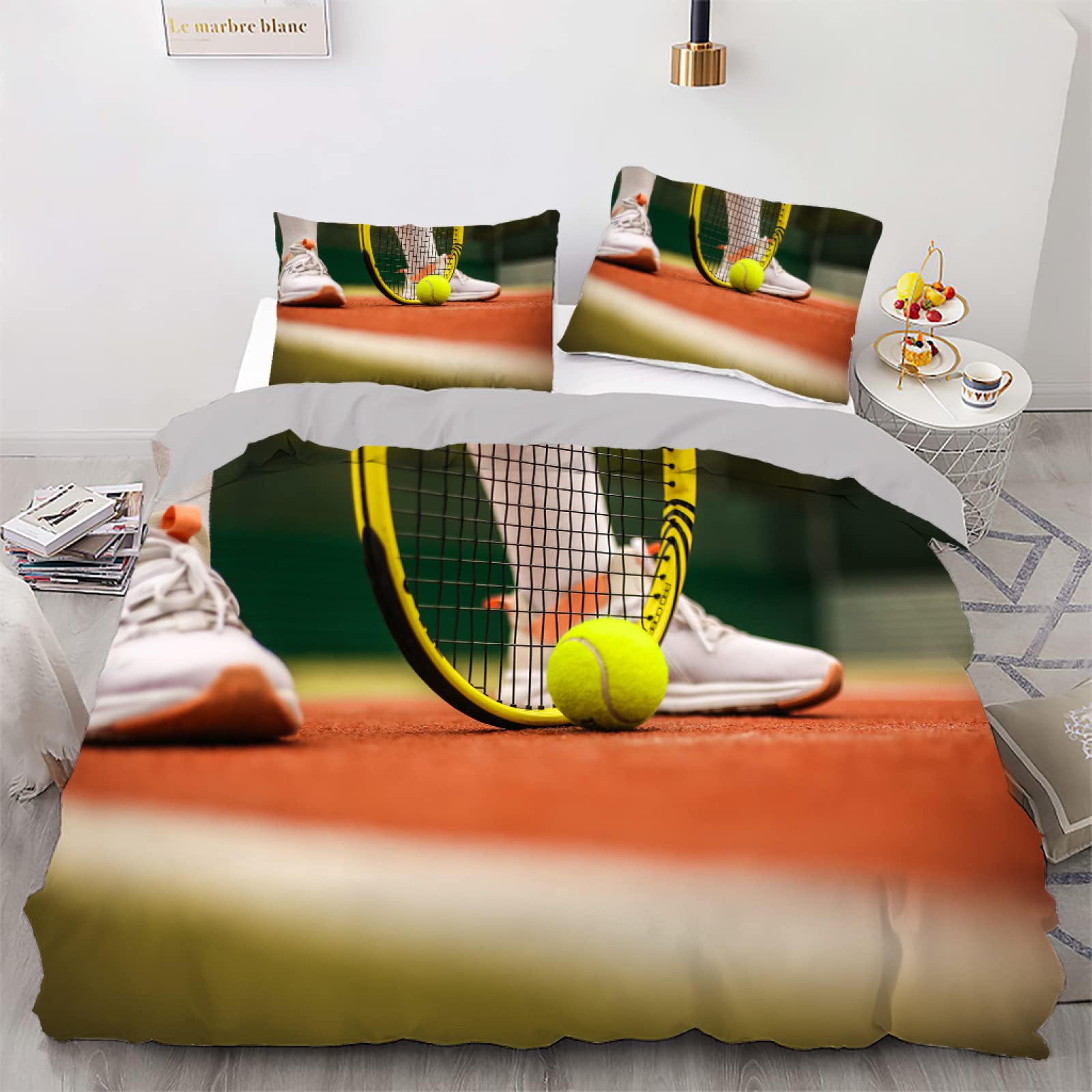 Housse de couette 240 x 260 mouvement orange en microfibres pour lit double