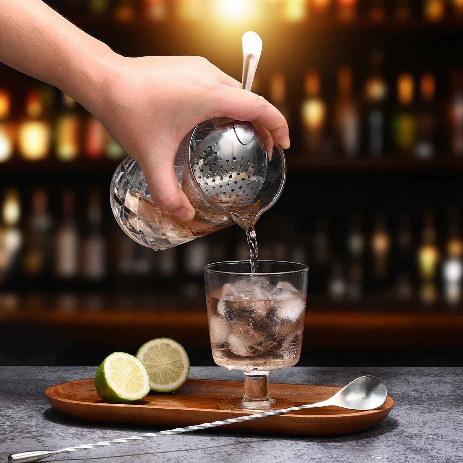 Lankater Setaccio Da Bar In Acciaio 304 – Colino Julep 16x7,7 Cm Per Cocktail E Drink – Professionale