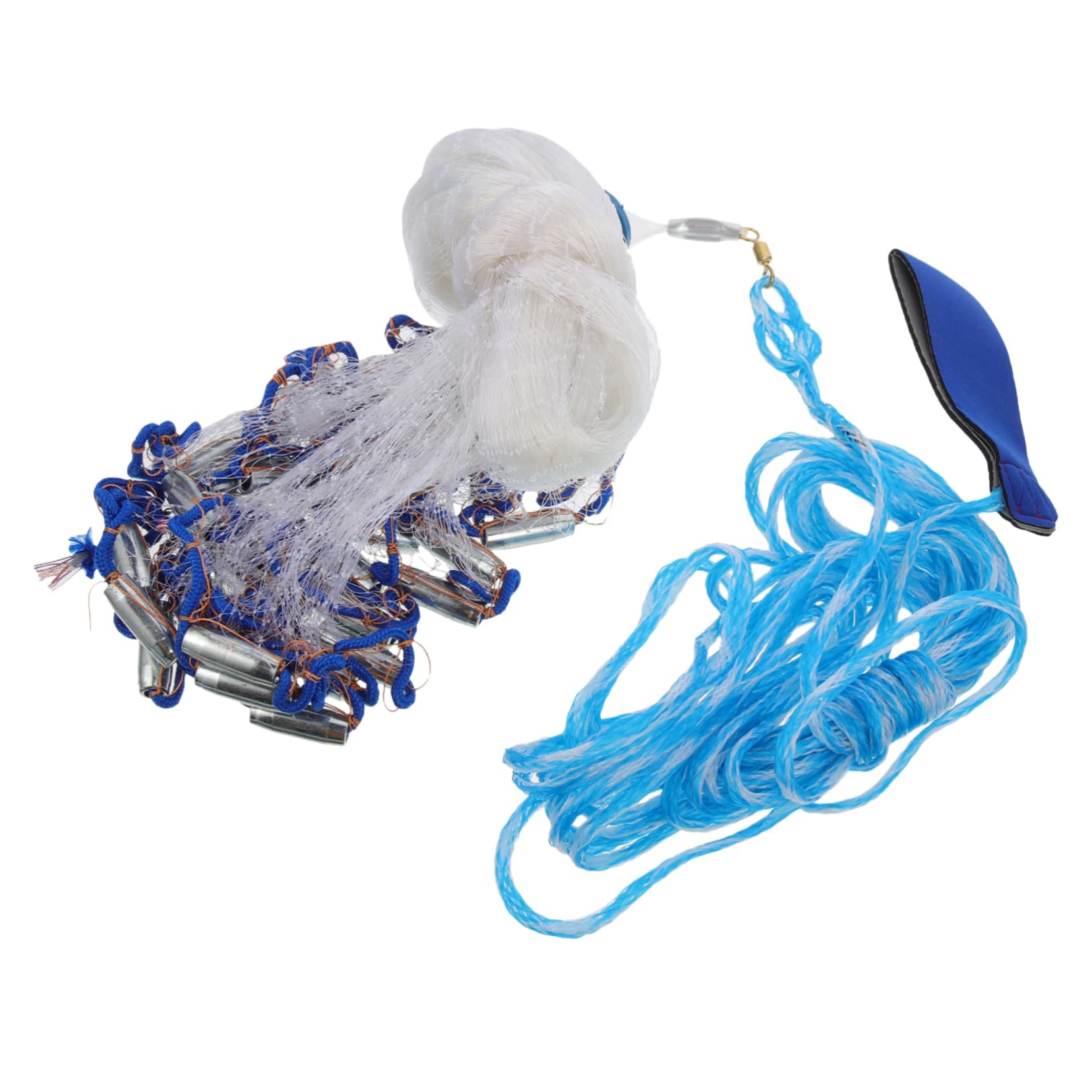 Filet de Pêche Portable Pliable à Mailles, Cercle Flottant 360°