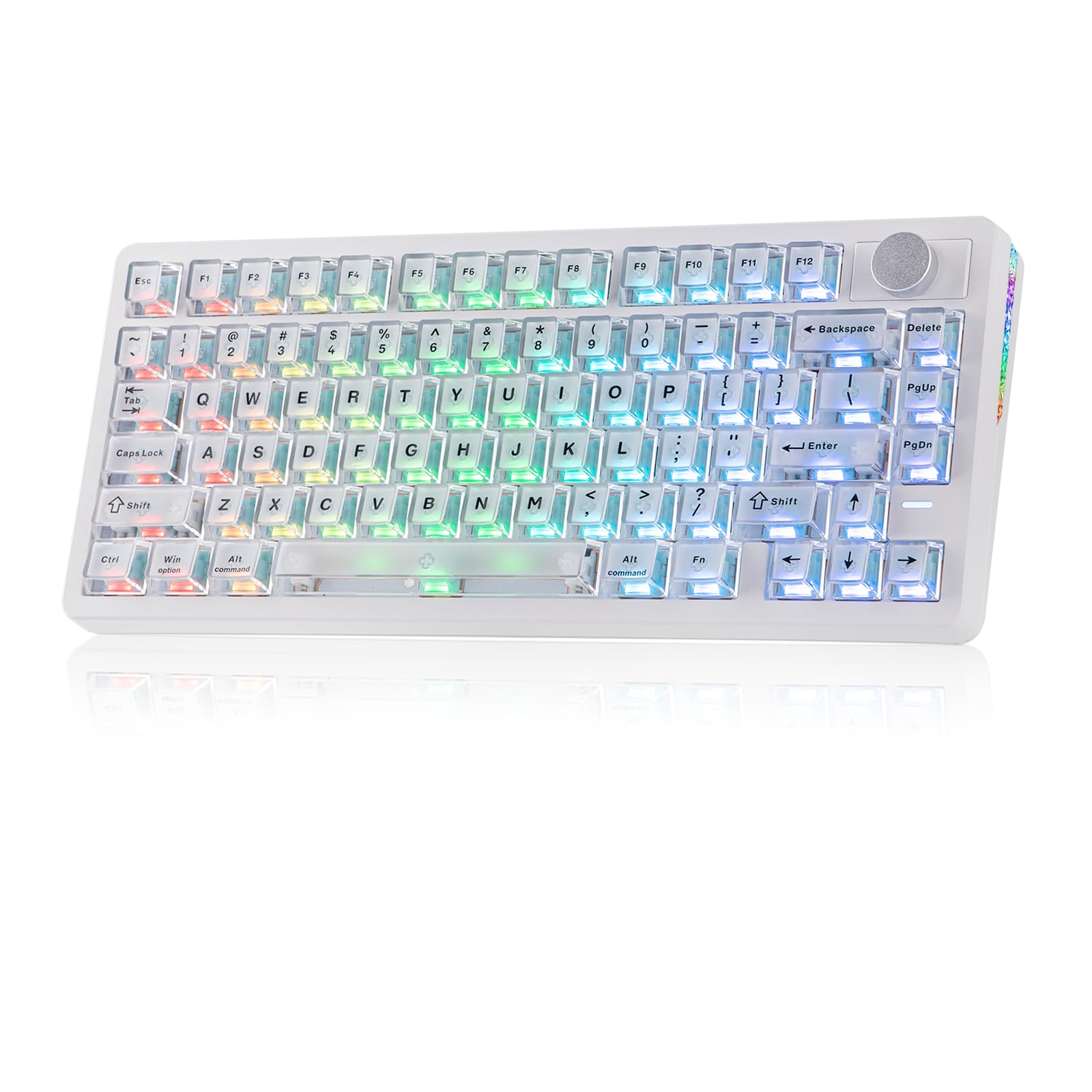 EPOMAKER HE75 V2 Clavier Gamer à Effet Hall, Interrogation 8K&0,1ms, 8000mAh&2,4GHz/BT, Switch&Bouton Hot-Swap, Actuation Réglable 0,005mm, Clavier Magnétique Rapid Triggering, Thocky, QWERTY (Blanc)