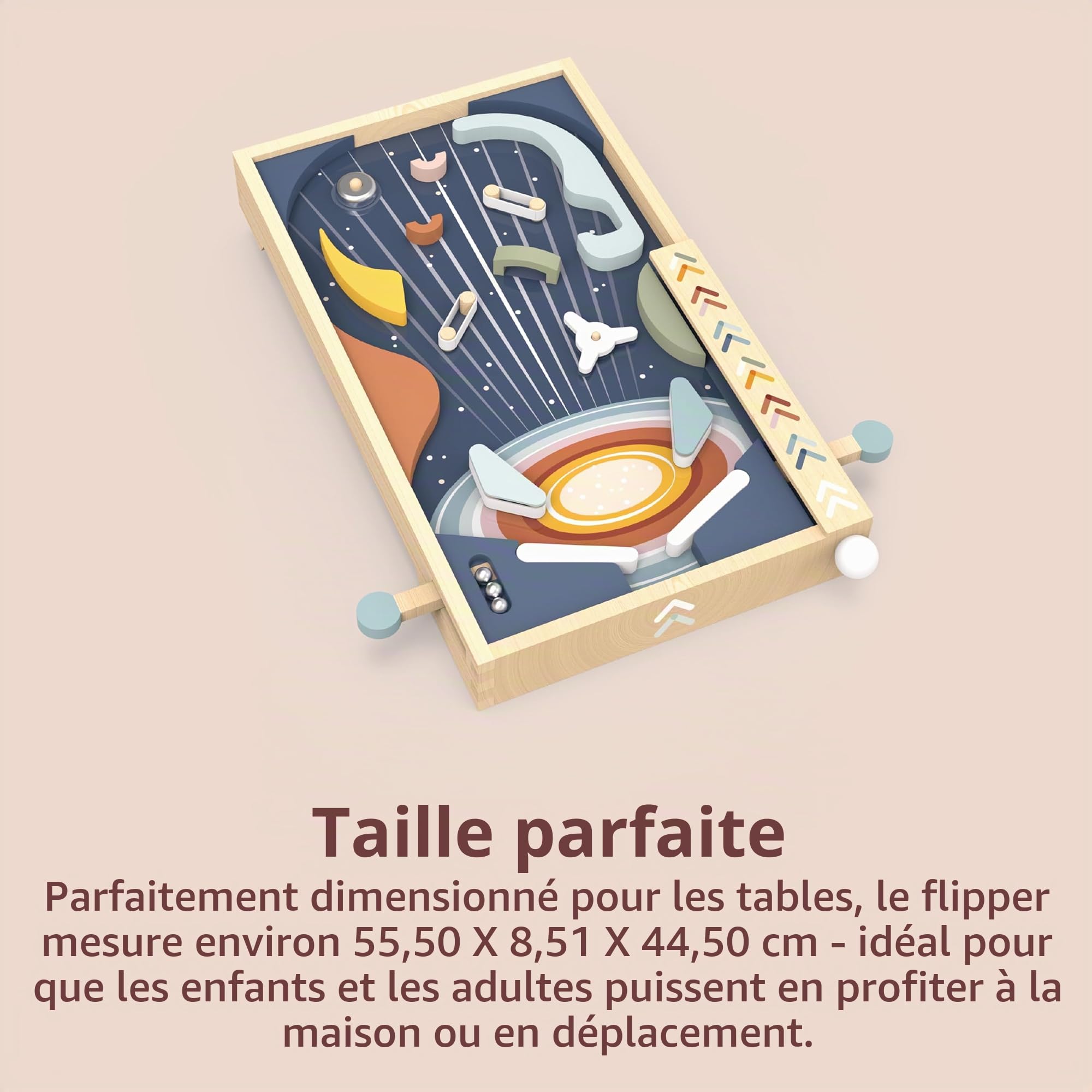 Speedy Monkey SP2001 Flipper Jeu de 41 x 54 x 10 cm Multicolore Jouet en Bois pour Enfants Détails soignés Excellente idée Cadeau