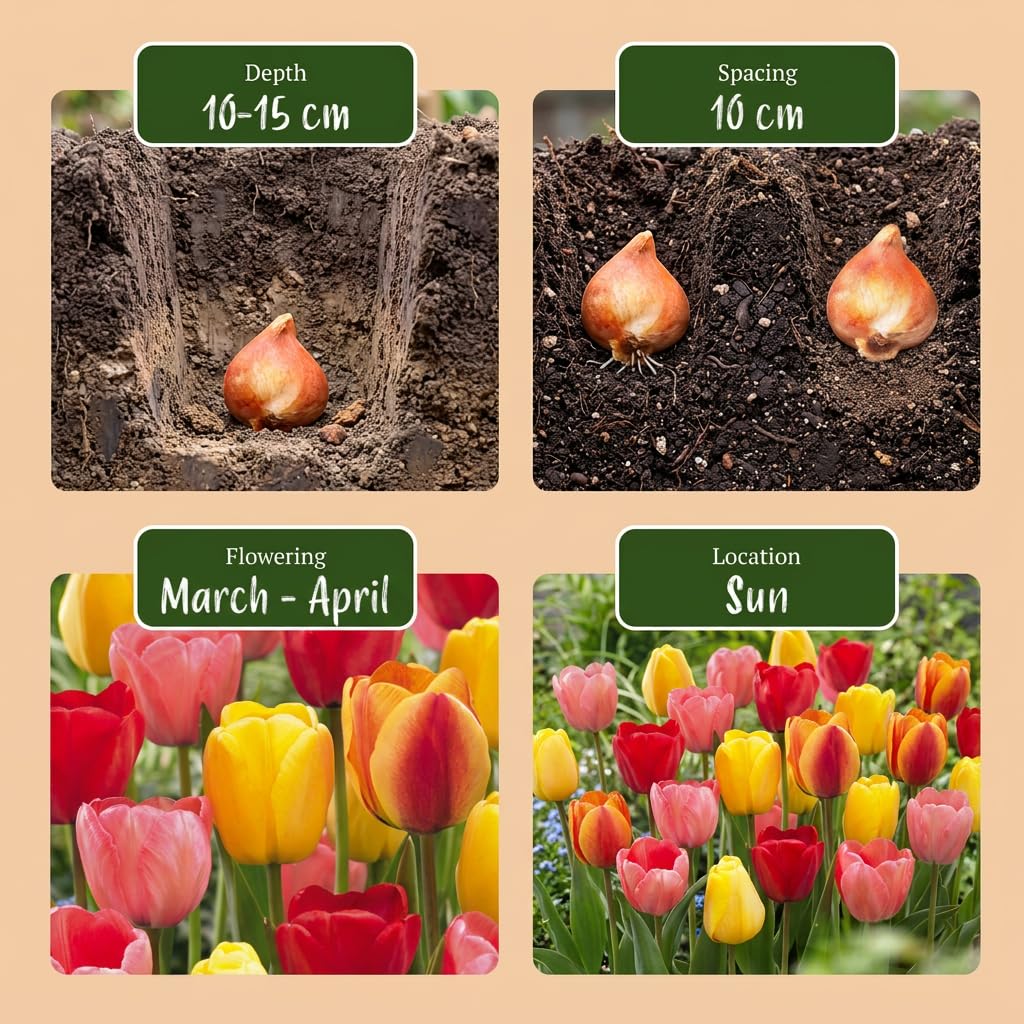 Green boutiQ - 120x Tulipa Darwin Hybride mix - Tulipe hybride Darwin mélange - Divers - Floraison printanière - Calibre 11/12