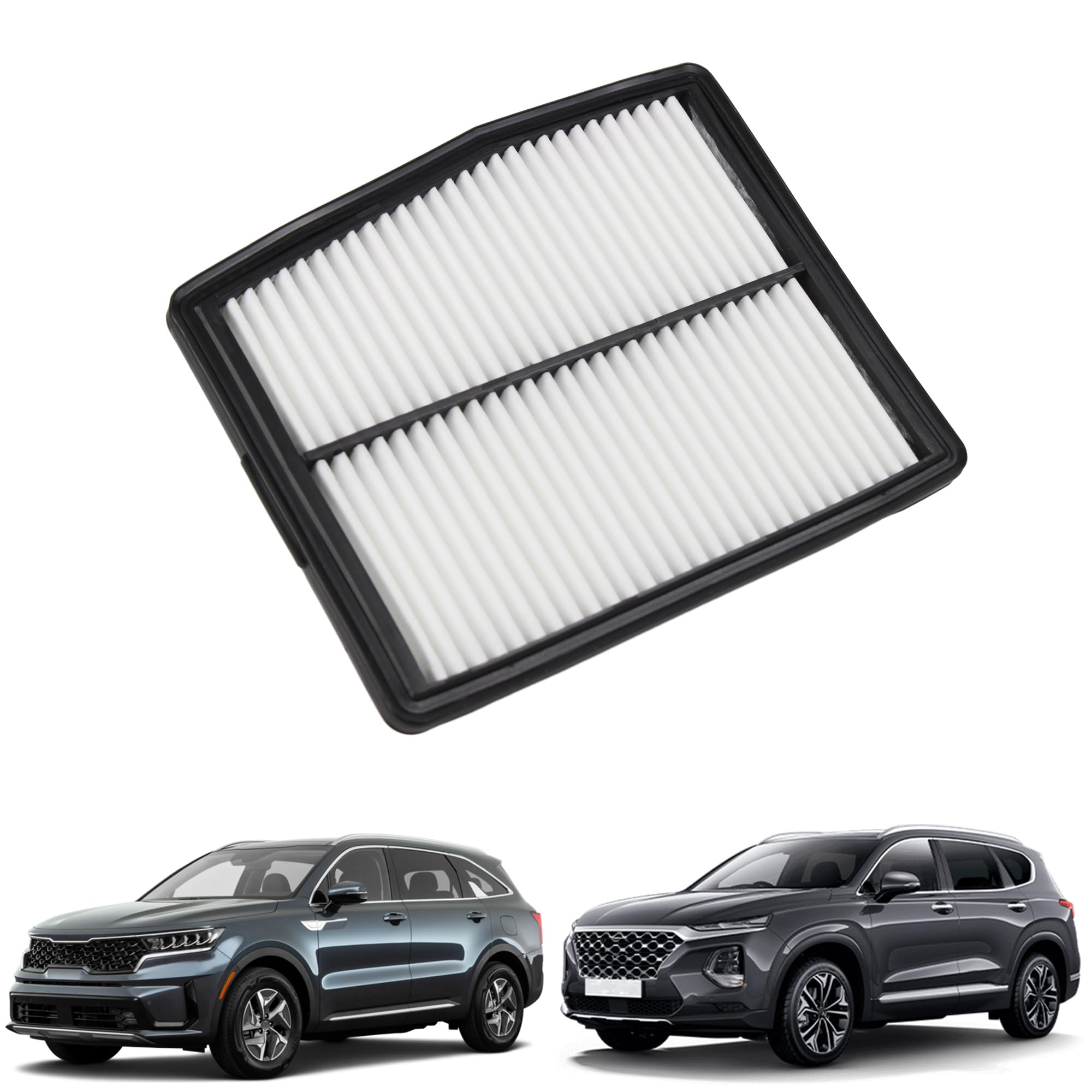 YzusGomumu 28113-L5100 Engine Air Filter Compatible with 2020 2021 2022 Kia Sorento Hybrid Hyundai Santa fe Hybrid 1.6L 2.0L 2.5L Air Filters Replaces# 28113-P0400 28113L5100