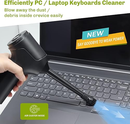 Miniatura 2 de Plumero de aire comprimido y mini limpiador de teclado, limpiador de aire inalámbrico, lata de aire enlatado, pulverizador de polvo eléctrico, kit