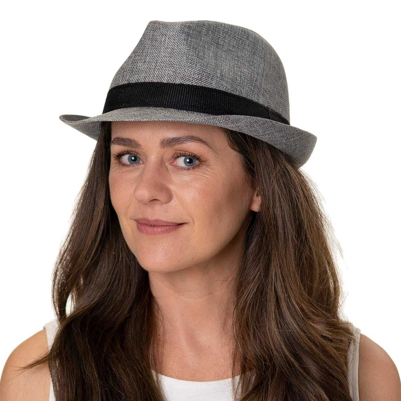 LIPODO Melange Trilby Cappello Fedora Screziato con Fascia in Tessuto Unisex Primavera Estate