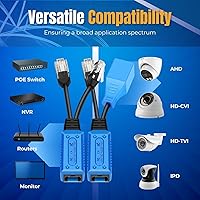 Vista 4 de TNP - Kit combinador/divisor de cable Ethernet RJ45 (2 pares), 2 macho a 1 hembra y 1 macho 1 hembra a 1 hembra adaptador de datos POE LAN Ethernet