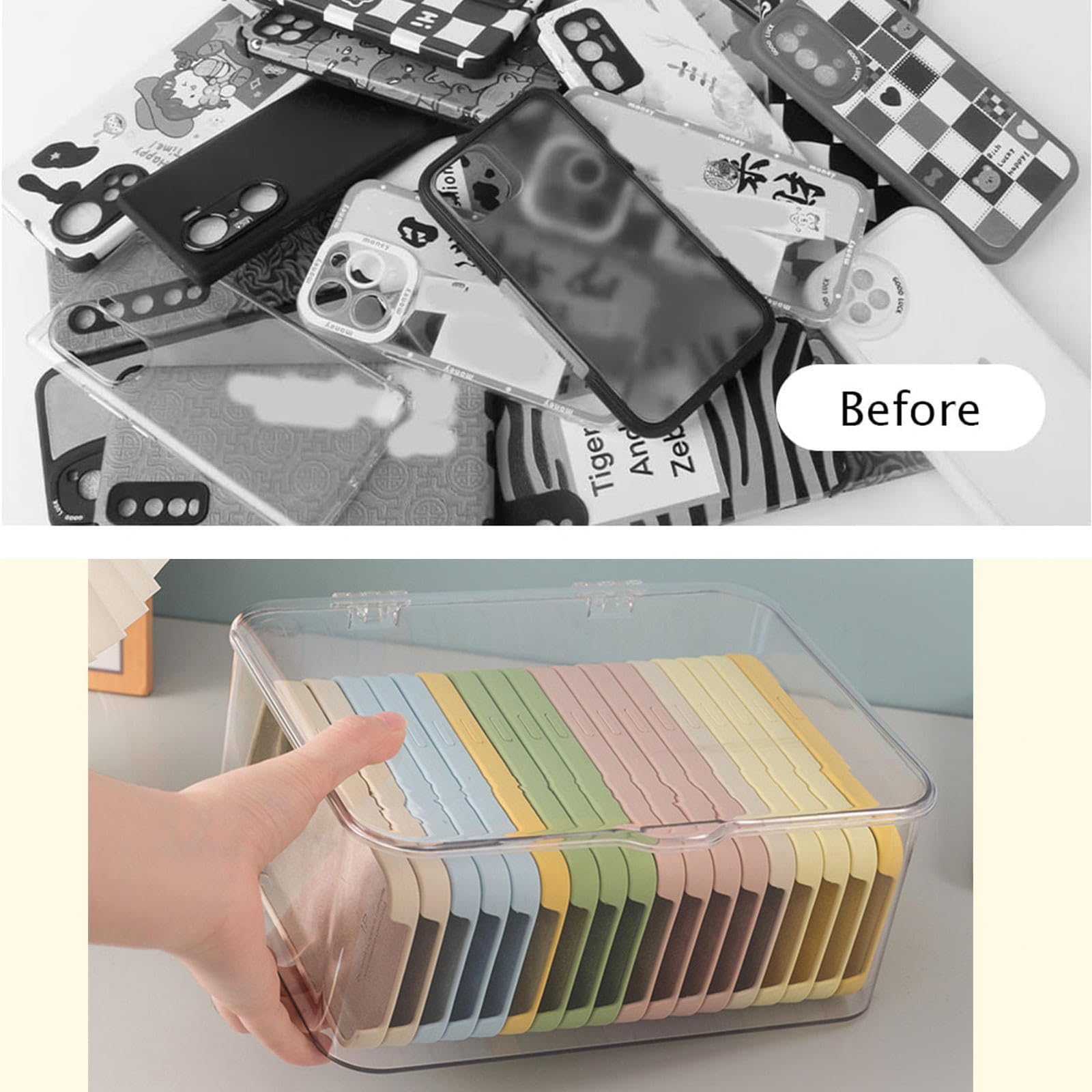 Amazon｜プラスチック製携帯電話ケース収納ボックス 防塵カバー付き