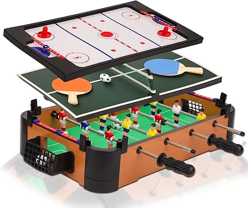 Point Games Mesa de hockey, mini juegos de mesa para niños, juego de arcade para niños y niñas, gran regalo para niños a partir de 3 años