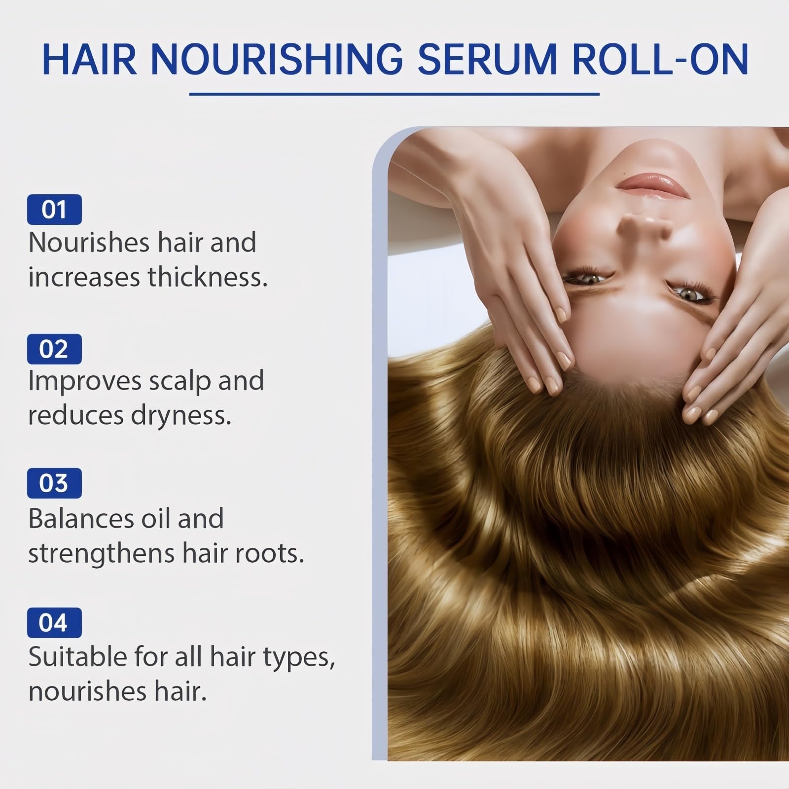 Haarwachstumsserum, mit Roll-On-Roller, Haarpflegeessenz für Männer & Frauen, Verdickung und Stärkung, für dickes Haar