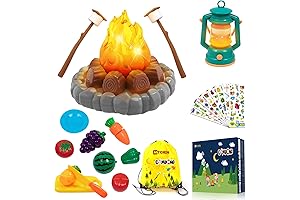 MITCIEN Pretend Camping Toys Play Set, Campfire, play food toy food for Kids