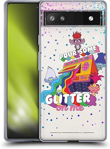 Head Case Designs Officially Licensed Trolls World Tour Glitter Print Key Art Soft Gel Case Compatible with Google Pixel 6a