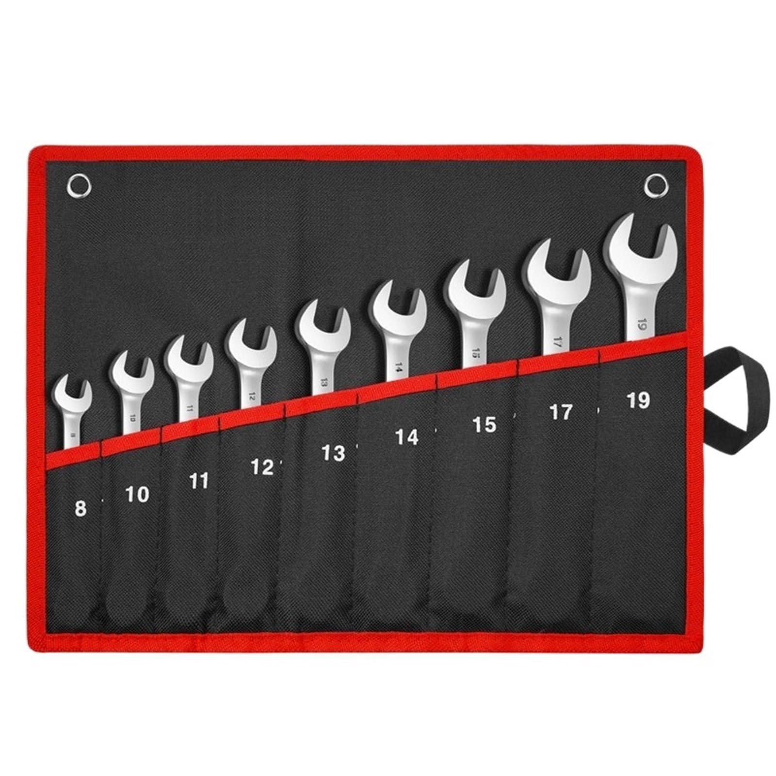 ZGUOUZANTYE Ratcheting Wrench Set, Ratcheting Combination Wrench Set Metric Flexible Head Spanner Chrome Vanadium Steel Flex-Head Ratchet(9pcs(8-19mm))