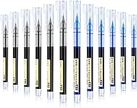 Vista 13 de Frienda 12 piezas bolígrafos de bola rodante de 0.5 mm japoneses de punta fina de secado rápido, tinta líquida, escritura suave para oficina y Negro