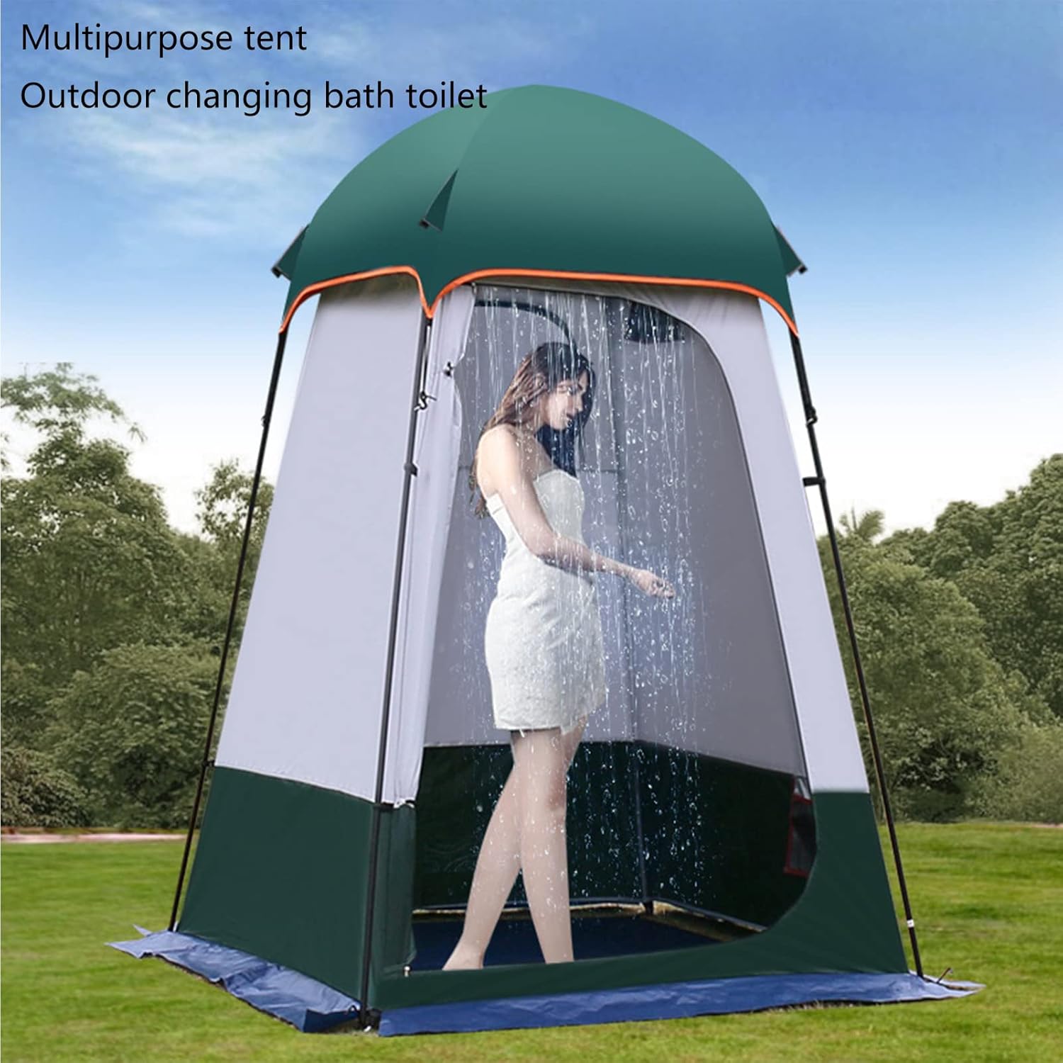 Outdoor Changing Bathing Bath Tent Rainproof Camping Beach Fishing Tent Model Changing Clothes Field Mobile Toilet Brown