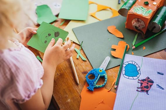 Fiskars Children's animal scissors fish motif for right and left hand users, blue, length 13 cm