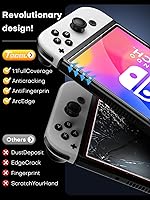 Vista 4 de TOCOL Protector de pantalla de vidrio templado compatible con Nintendo Switch OLED 2021, modelo 7 pulgadas, antiarañazos, dureza 9H (7 pulgadas)