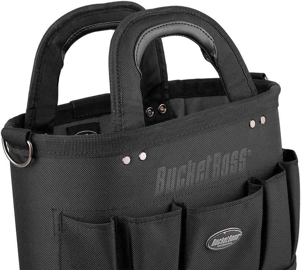 Bucket Boss Pro Oval Tool Tote 14 Tool Bag in Black, 74014