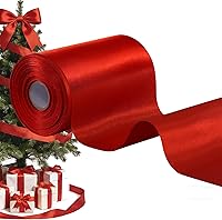 Vista 21 de TONIFUL Cinta de satén rosa sólida de 4 pulgadas de ancho, 22 yardas de largo, cinta grande de tela para corte de ceremonias, kit de gran apertura