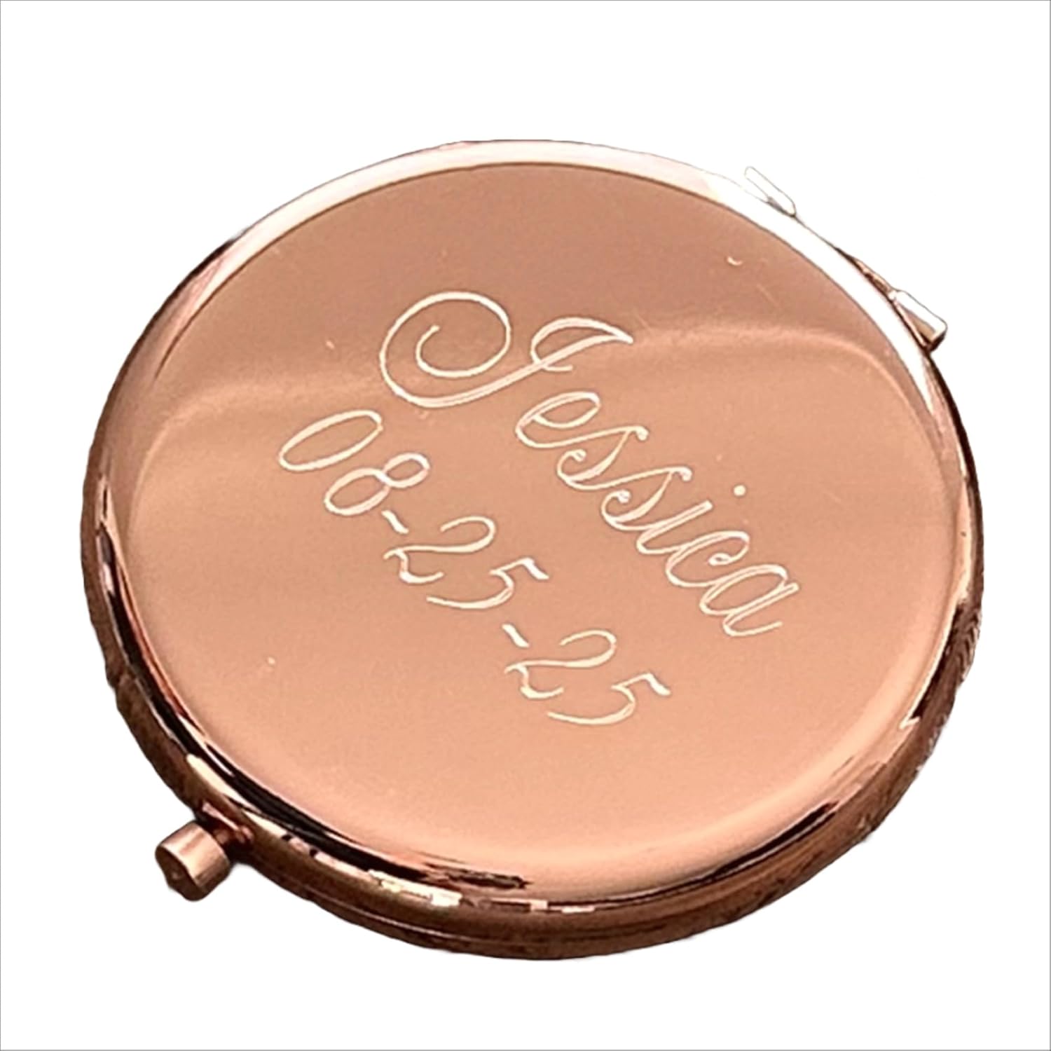 Personalized Stainless Steel Compact Mirror -Custom Engraved Pocket Mirror –Birthday Anniversary