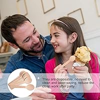 Vista 3 de Hemoton 200pcs disposable wooden spoon kitchen spoon wooden spoons disposable cutlery honey spoons for tea spoons disposable sampling yogurt spoons