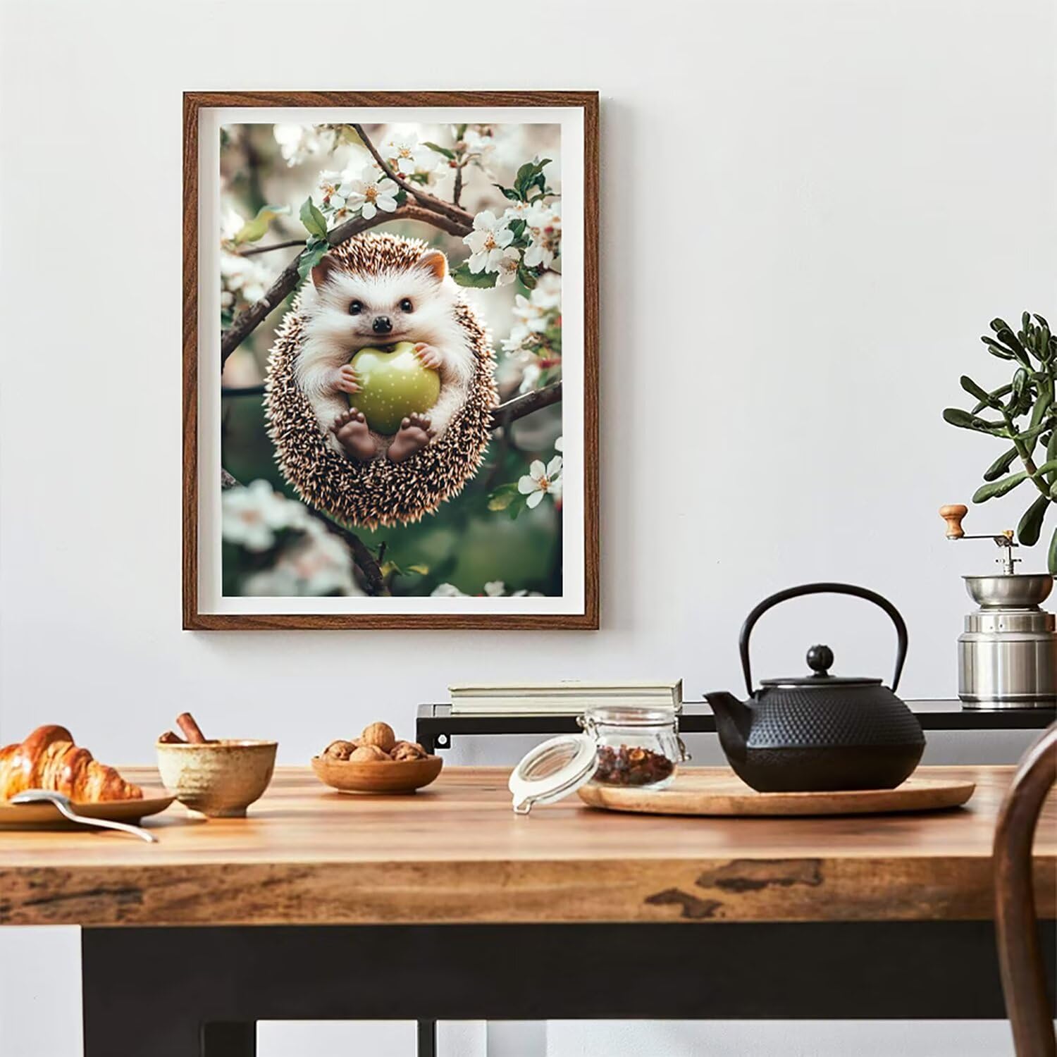Diamentowe malowanie jeż haft diamentowy pełny zestaw, 5D DIY kwadratowy diamentowy obraz dorośli owoce 60x80cm kryształ górski ścieg krzyżykowy płótno malarstwo dla początkujących łatwe do wykonania