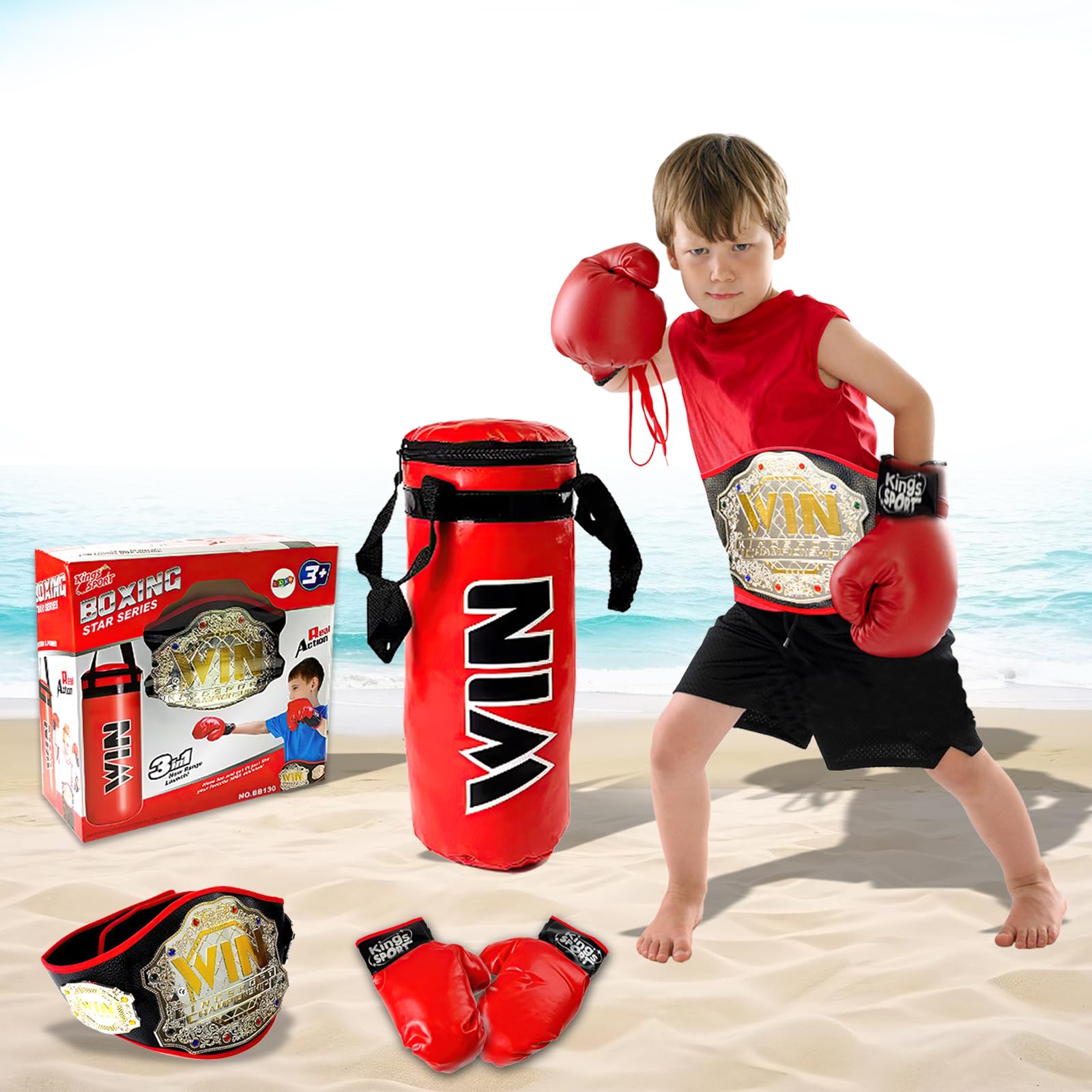 Kids Boxing Playset Thrill Active Playset With Gloves Pad Punching And