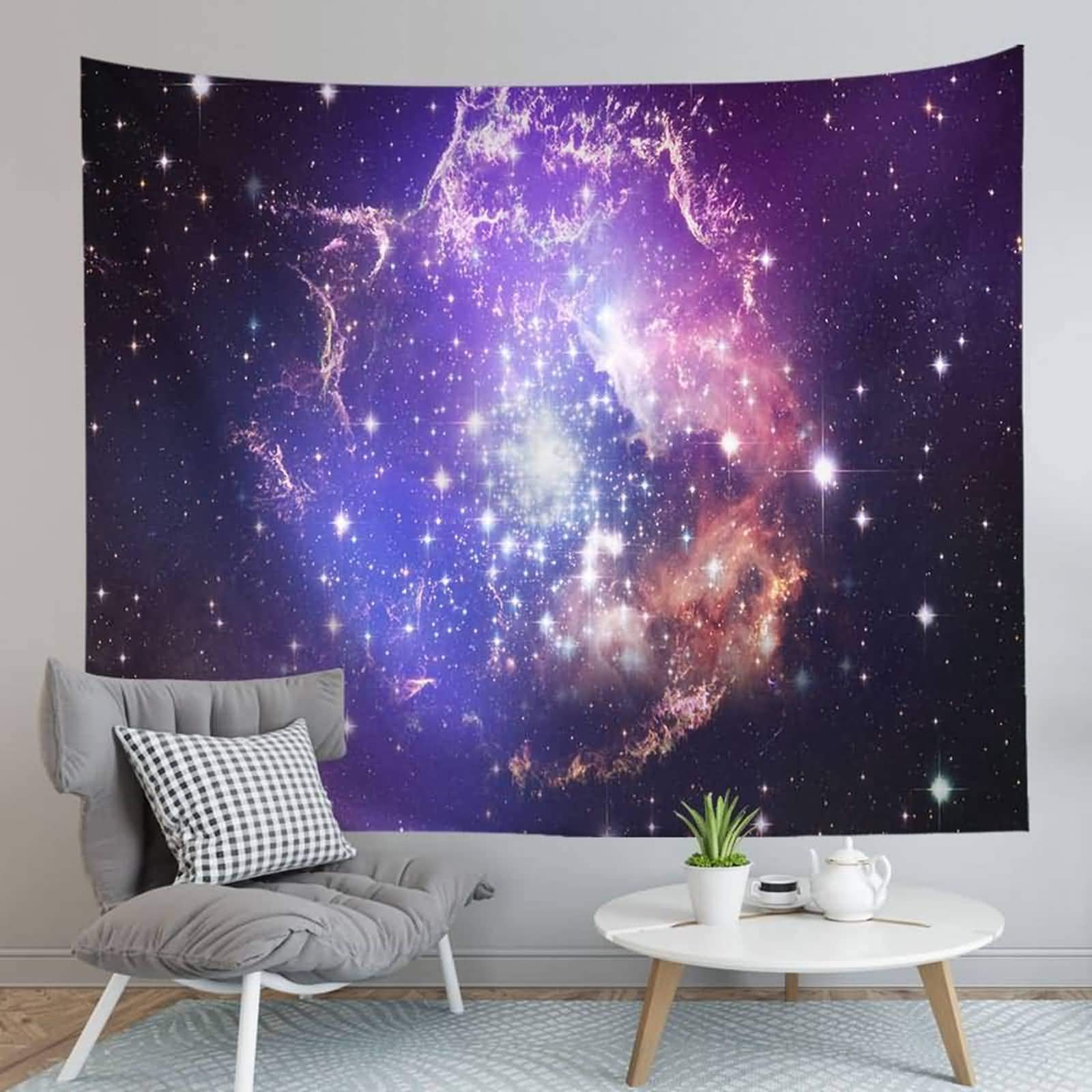 Tapisserie Murale Psychédélique Océan 180x230 Cm - Tenture Polyester Hippie, Décoration Chambre, Plage, étoiles De Mer - 9