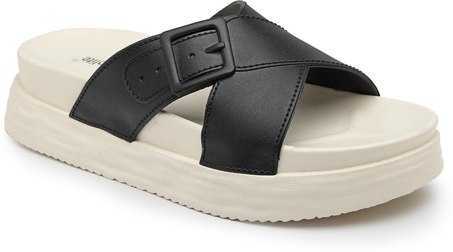 JUMPLITE Womens Black PVC Casual Sandal - JL-ART-3023-2A-Black_37 (B0D8Y24QP5) Amazon Price History, Amazon Price Tracker