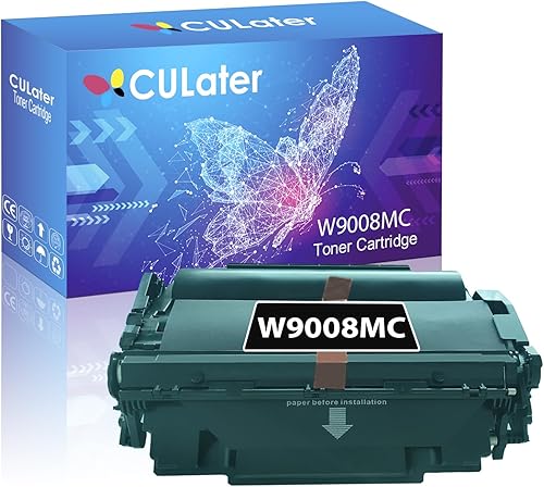 CULater Cartucho de tóner remanufacturado de repuesto para cartuchos de tóner negro W9008 W9008MC para impresoras HP MFP E52645 E50145 (negro, 1