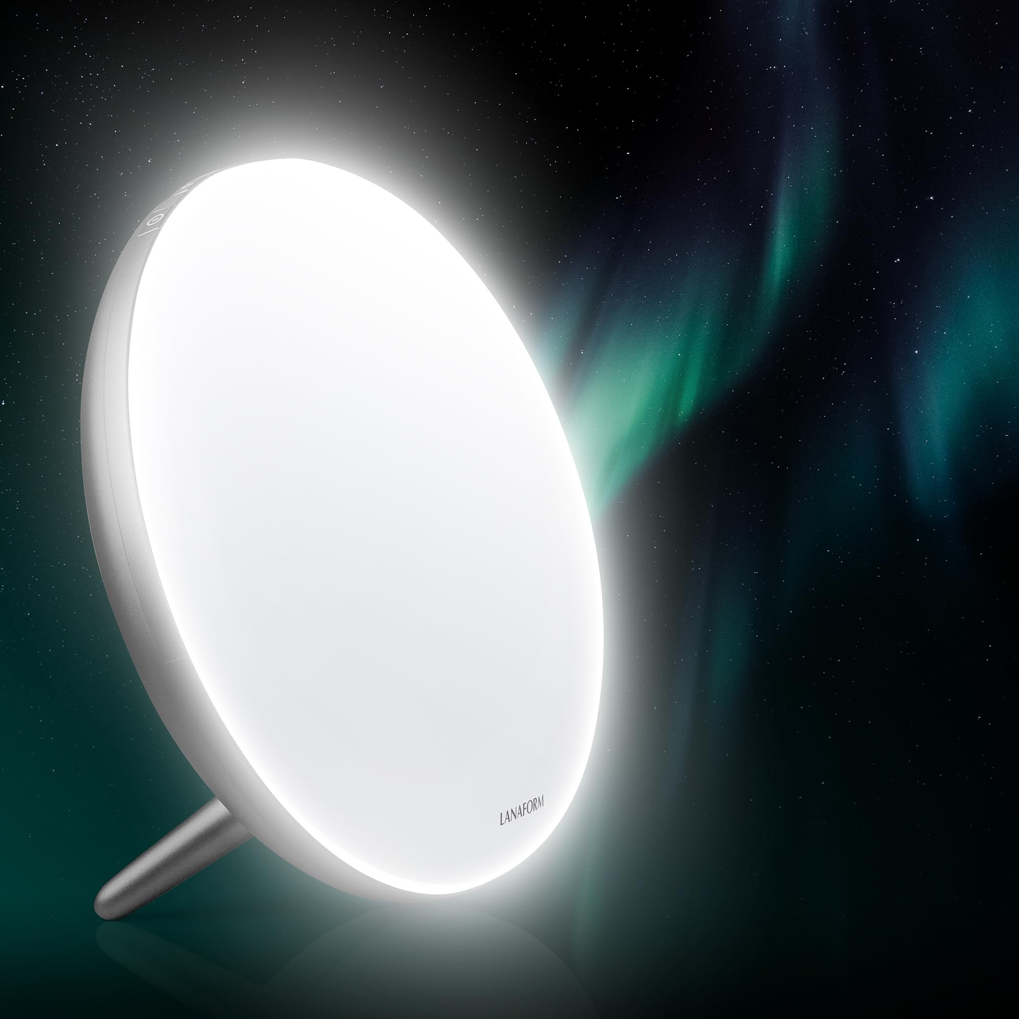 Lanaform Lumino LED Silver - Lámpara De Terapia De Luz - 10000 Lux - CONDUJO - Libre De Rayos UV - 5 Intensidades Ajustables