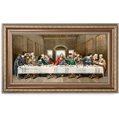 DECORARTS -The Last Supper, Leonardo da Vinci Classic Art Reproductions. Giclee Print& Museum Quality Framed Art for Wall Decor. 24x12, Framed size: 29x17