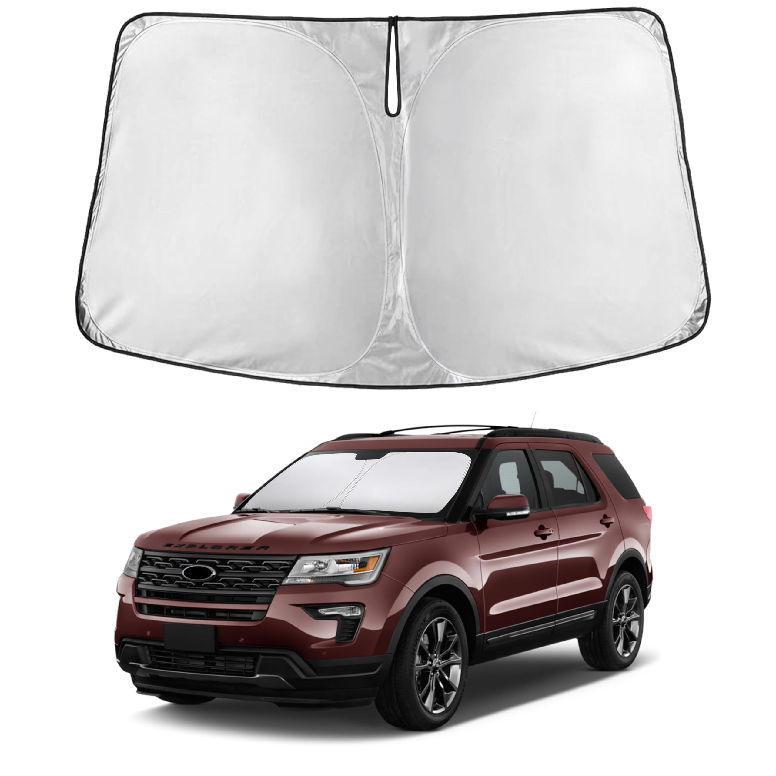EcoNour Windshield Sun Shade Compatible for Ford Explorer 2011-2018 2019