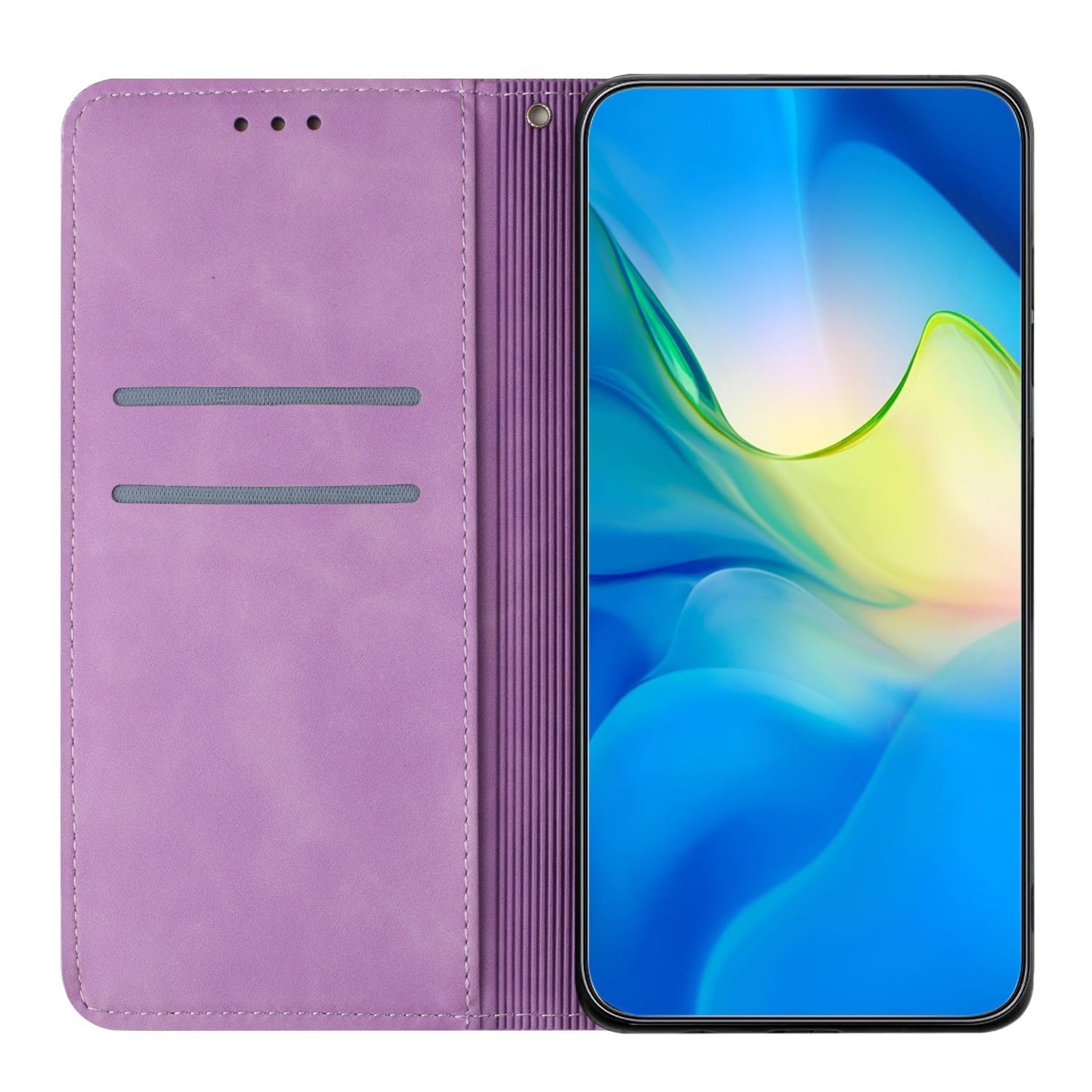 Étui compatible avec Samsung Galaxy S10 4G (couleur : violet) Étui portefeuille en cuir à rabat magnétique avec motif solide
