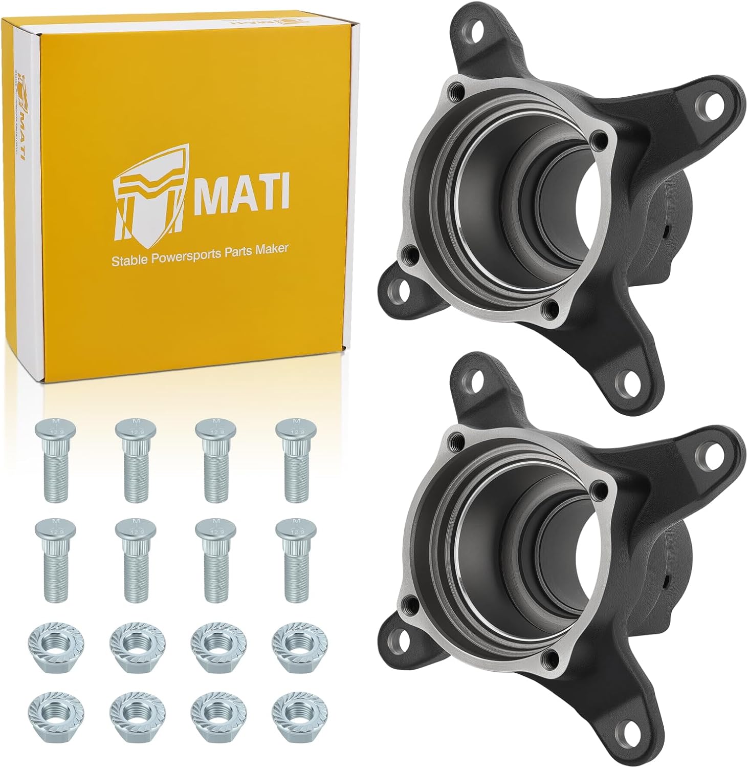 M MATI Front Left & Right Wheel Hubs w/Studs & Nuts for Polaris Sportsman 500 400 400L 335 Scrambler 400 500 Big Boss 500 Ranger 500 Magnum 500 425 325 Xplorer 500 400 300 250 Swedish Magnum 2202595