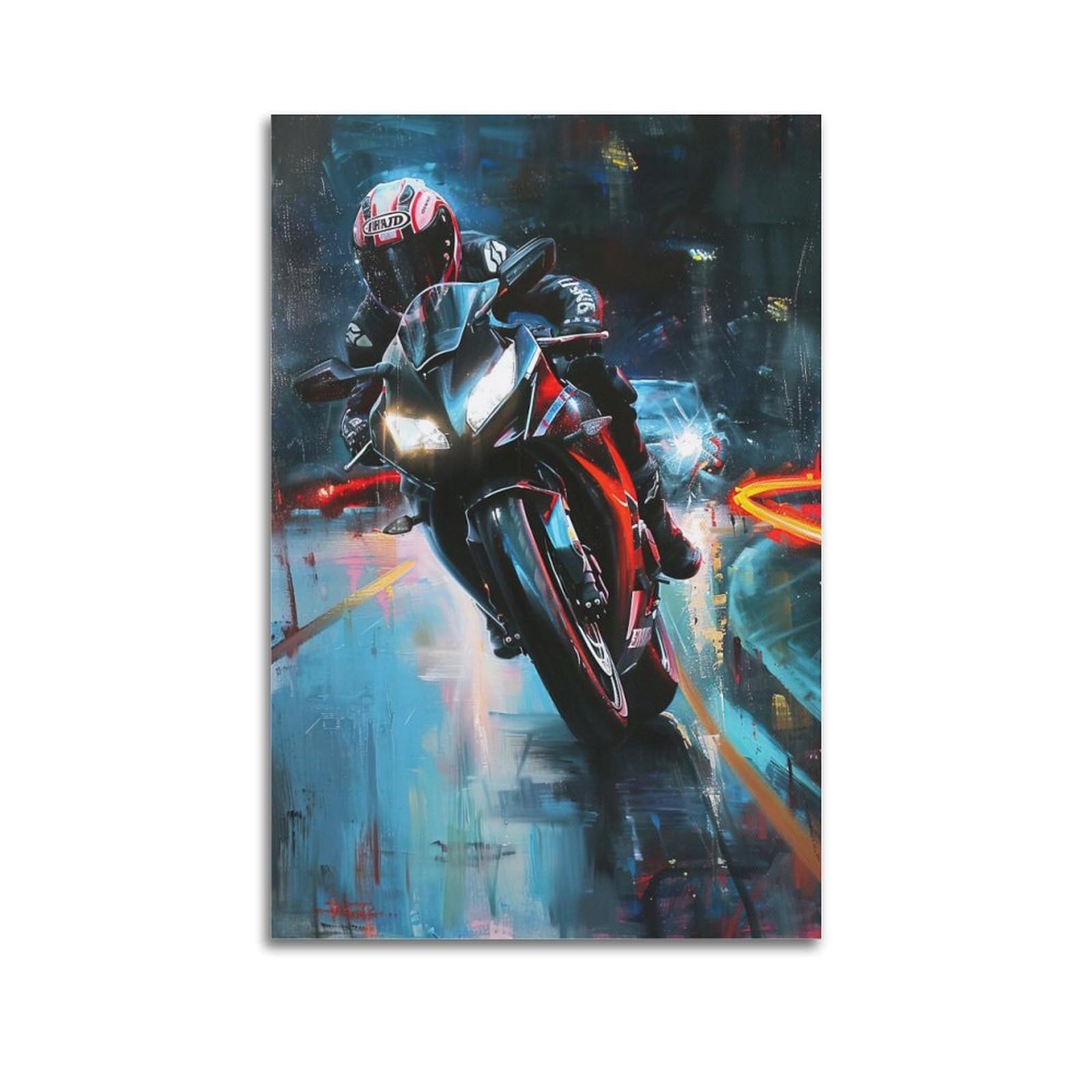 Gtthok Unframe-Style Racing Motocross Motorbike Poster Decorative Painting Canvas Art Picture 12X18inch(30X45cm)