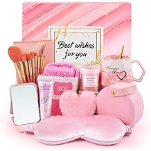 Gift Baskets for Women Pink Self Care Package, Unique Get Well Gifts Set for Christmas Birthday Holiday Valentine&rsquo;s Day Anniversary, Gift Box for Her Wife Girlfriend Sister Mom Best Friend Teen Girl