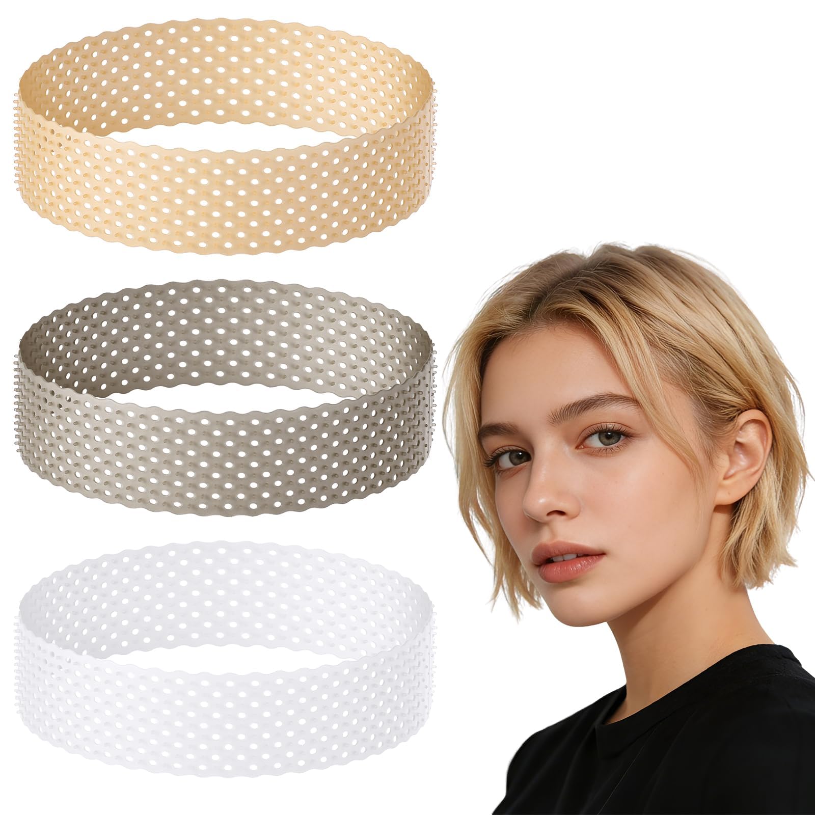 3Pcs Wig Grip Headband,Fit Wig For Women, Comfortable Hair Wig for Woman,Black White Skin Tone Colors-image-23
