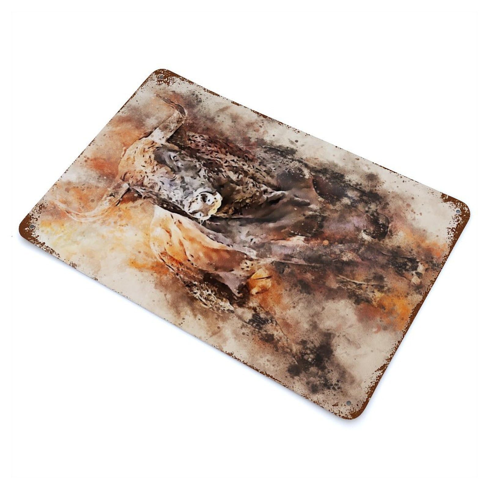 Bison Splatter Vintage Rust Metal Sign 11.8"x7.9", Ideal for Basement, Hobby Room And Garage Decor