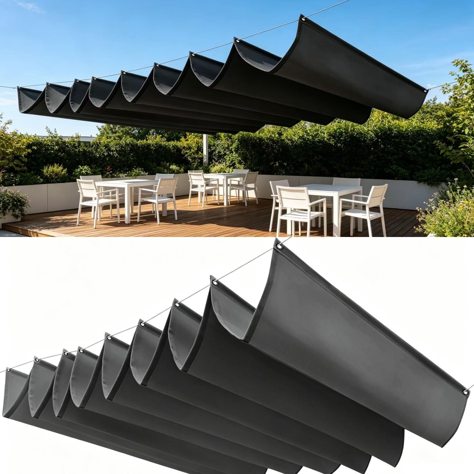 Toile d'ombrage rétractable sur mesure imperméable pour store de balcon